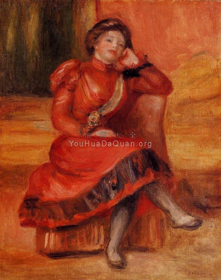 Spanish Dancer in a Red Dress - 皮埃尔·奥古斯特·雷诺阿